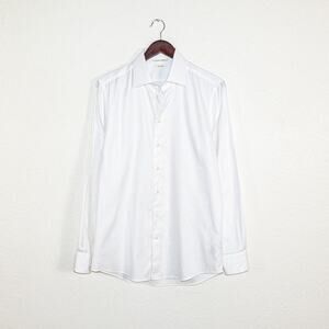Suitsupply Men's Traveller Dress Shirt in white cotton 15 1/2 Slim